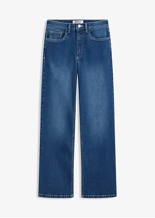 Wide Leg Jeans High Waist in blau von vorne - bonprix