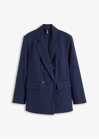 Doppelreihiger Blazer mit Nadelstreifen in blau von vorne - bonprix