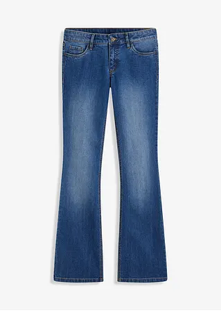 Flared Jeans Low Waist in blau von vorne - bonprix