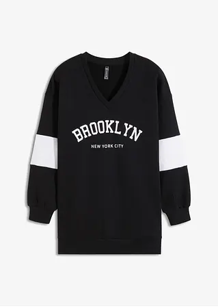 Oversize-Sweatshirt in schwarz von vorne - bonprix