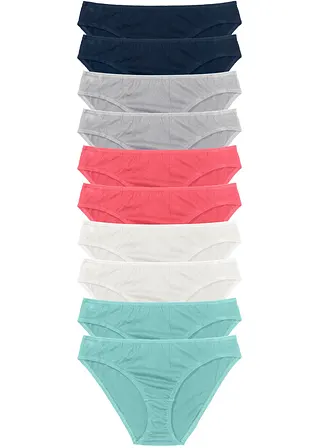 Slip (10er Pack) in blau von vorne - bonprix