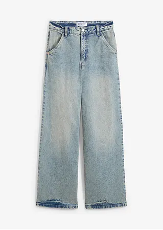 Wide Leg Jeans High Waist in blau von vorne - bonprix