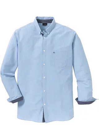 Oxford-Businesshemd aus reiner Baumwolle, Regular Fit in blau von vorne - bonprix