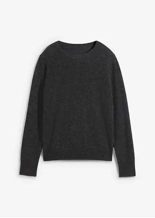 Cashmerepullover mit Good Cashmere Standard®-Anteil in grau von vorne - bonprix