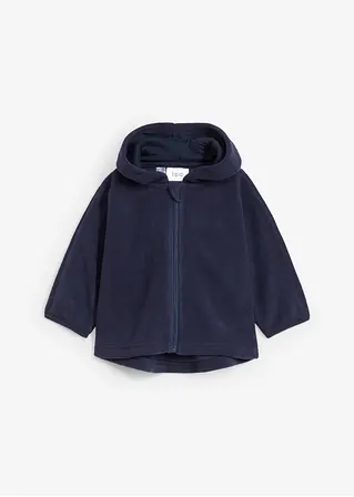 Baby Fleecejacke in blau von vorne - bonprix