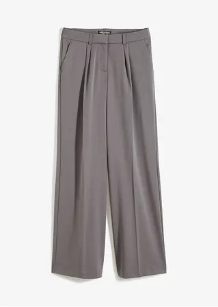 Weite Bundfaltenhose in grau von vorne - bonprix