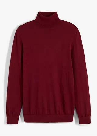 Rollkragenpullover mit Kaschmir in rot von vorne - bonprix