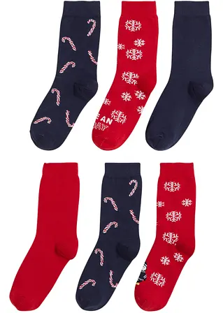 Socken mit Bio-Baumwolle (6er Pack) in rot von vorne - bonprix