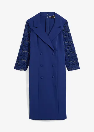 Blazer-Kleid mit Spitzenärmeln in blau von vorne - bonprix