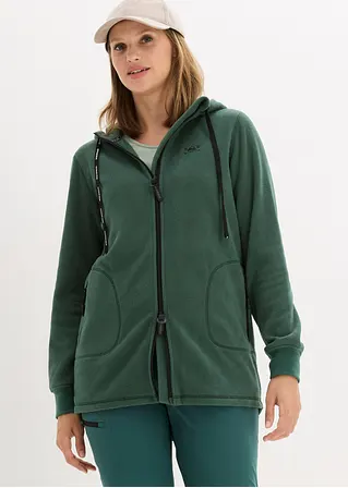 Fleecejacke mit Reißverschluss-Taschen in grün von vorne (im Anschnitt) - bonprix