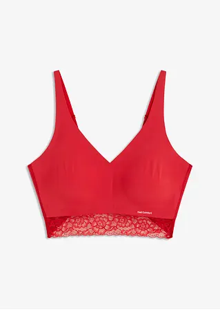 Wattiertes Feel Comfort  Seamless Bralette in rot von vorne - bonprix