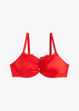 Push Up BH mit Bügel und herausnehmbaren Pads in rot von vorne - bonprix