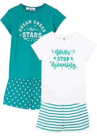 Shorty (4-tlg. Set) in grün von vorne - bonprix