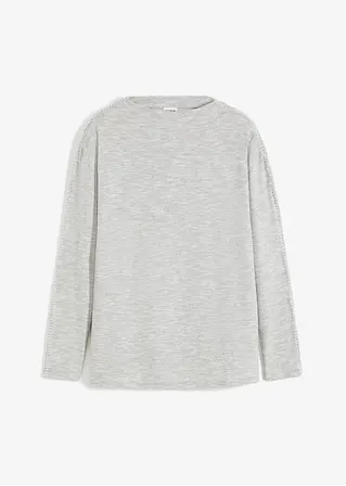 softes Shirt in grau von vorne - bonprix