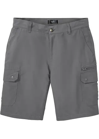 Mikrofaser Cargo-Bermuda mit Komfortschnitt, Regular Fit in grau von vorne - bonprix