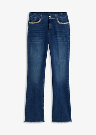 Straight-Jeans mit Kettendetail in blau von vorne - bonprix