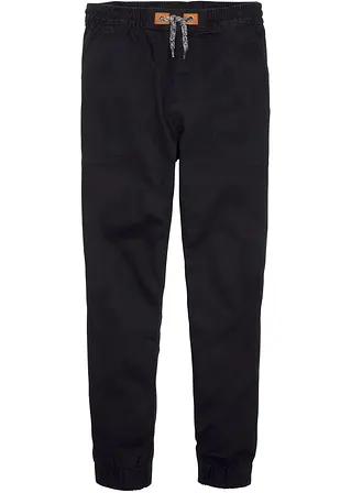 Lässige Thermohose mit kuscheligem Baumwollfutter in schwarz von vorne - bonprix