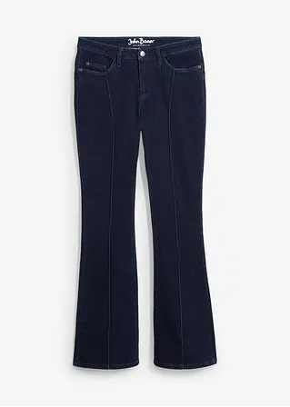 Flared Jeans Mid Waist, Shaping in blau von vorne - bonprix