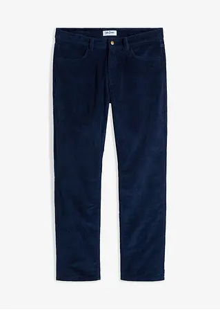 Thermo Relaxed Fit Cordhose mit Flanellfutter, Straight in blau von vorne - bonprix