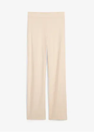 Jersey-Hose, weit geschnitten in beige von vorne - bonprix