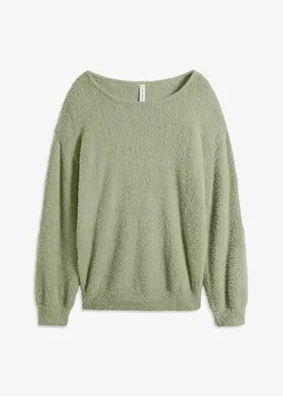 Oversize-Pullover in grün von vorne - bonprix