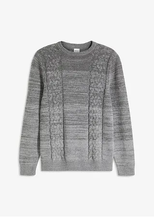 Pullover mit Farbverlauf in grau von vorne - bonprix