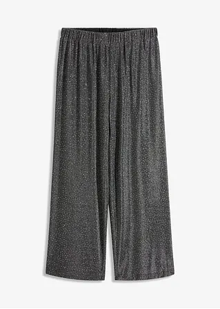Marlenehose mit Glitzereffekt in silber von vorne - bonprix