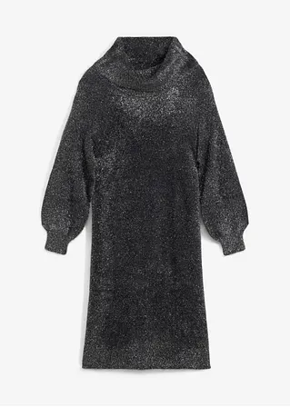 Strickkleid mit Glitzergarn in schwarz von vorne - bonprix