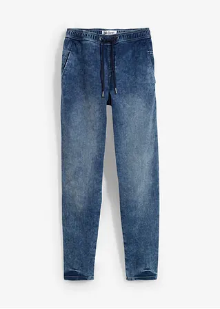 Boyfriend Jeans Mid Waist, Thermo in blau von vorne - bonprix