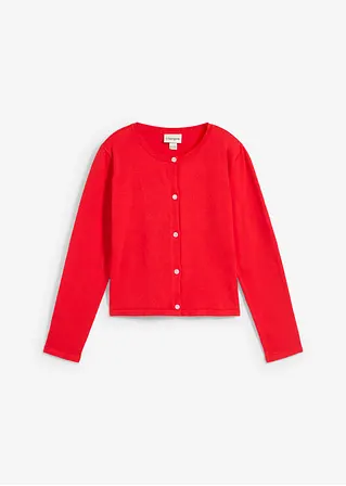 Feinstrickjacke in rot von vorne - bonprix