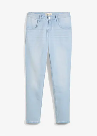 Boyfriend Jeans Mid Waist, cropped in blau von vorne - bonprix
