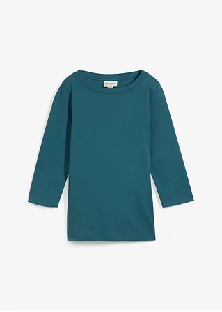 Shirt aus reiner schwerer Bio-Baumwolle in petrol von vorne - bonprix