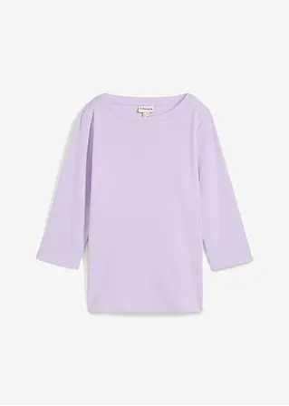 Shirt aus reiner schwerer Bio-Baumwolle in lila von vorne - bonprix