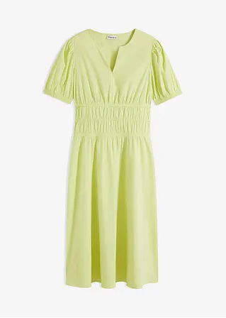 Midikleid mit elastischer Taille in grün von vorne - bonprix