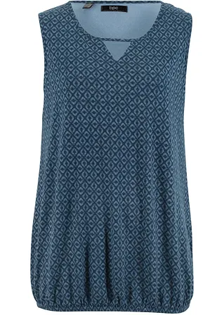 Top mit Gummizug in blau von vorne - bonprix