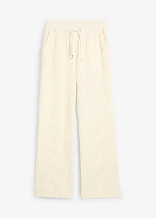 Cordhose aus elastischem Baumwoll-Mix in weiß von vorne - bonprix