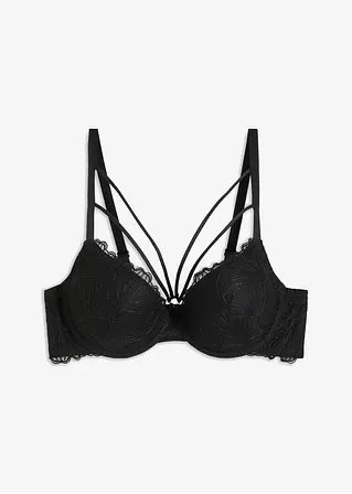 Push up BH mit Bügel in schwarz von vorne - bonprix