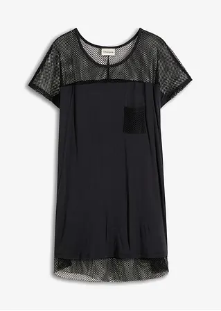 Strand Longshirt aus Viskose in schwarz von vorne - bonprix