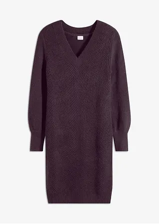 Strickkleid in lila von vorne - bonprix