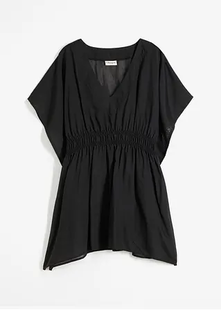 Transparente Strand Tunika in schwarz von vorne - bonprix