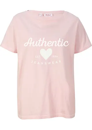 T-Shirt in rosa von vorne - bonprix