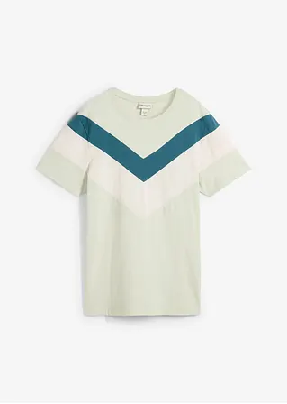 T-Shirt mit Bio Baumwolle, Slim Fit in petrol von vorne - bonprix