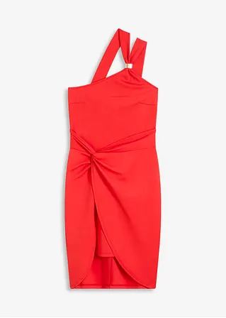 Figurbetontes Kleid mit Neckholder-Ausschnitt in rot von vorne - bonprix