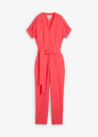 Jumpsuit in pink von vorne - bonprix