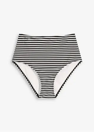 High waist Bikinihose mit normalem Beinausschnitt in schwarz von vorne - bonprix