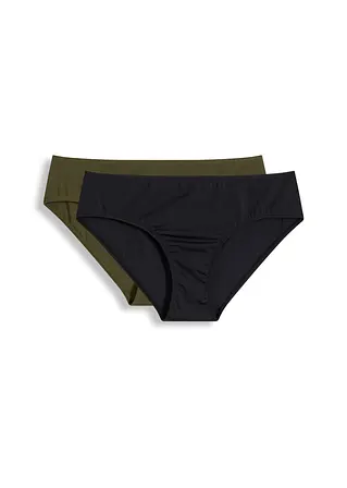 Bikinihose im Doppelpack (2er Pack) in grün von vorne - bonprix