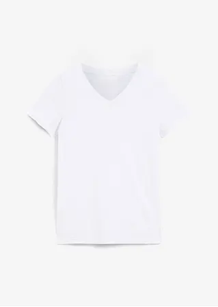 T-Shirt aus reiner Bio-Baumwolle in weiß von vorne - bonprix