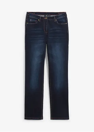 Straight-Jeans Mid Waist, Bequembund in blau von vorne - bonprix