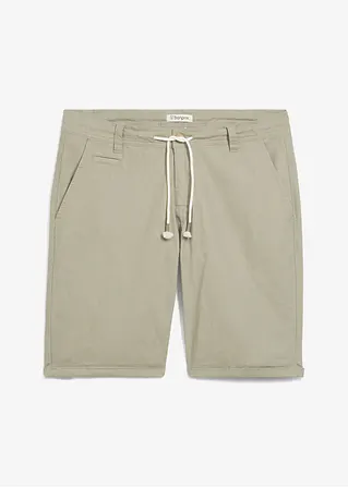 Regular Fit Bermuda mit Leinen in grün von vorne - bonprix