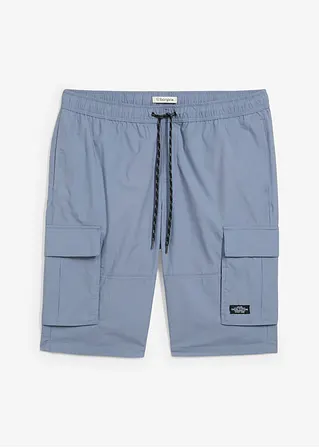 Schlupf-Cargo-Bermuda m. Komfortschnitt, Regular Fit in blau von vorne - bonprix